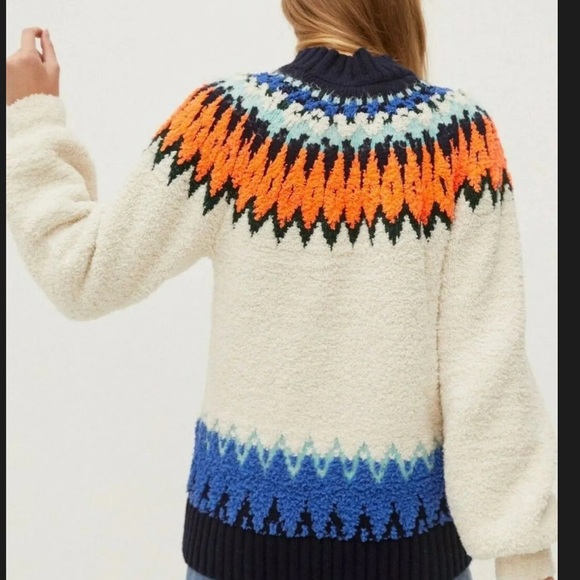 Sz S Anthropologie Pilcro Preloved $189 MSRP Selene Fleece Sweater - Picture 5 of 14